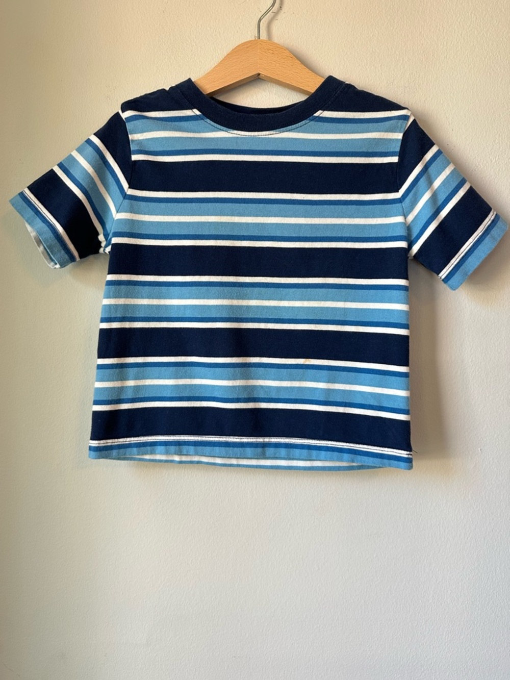 Hanna Andersson Blue Stripe Boxy Oversized T-Shirt 100% Cotton Size 3T